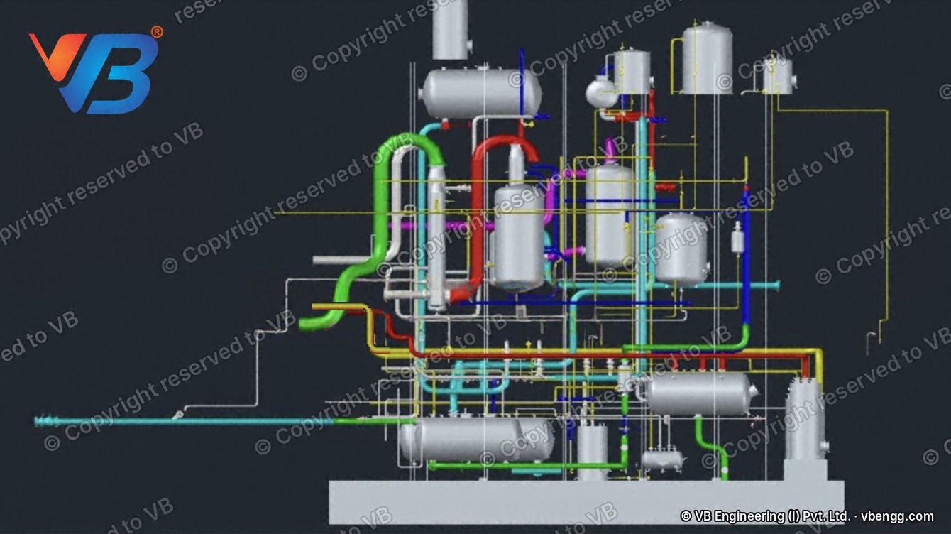 VB 3D model elevation of a process block built from a point cloud