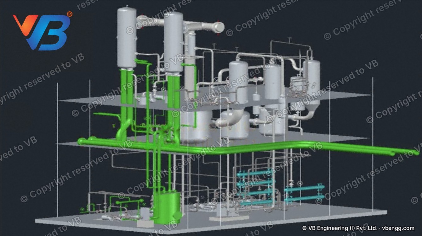 LOD 300 model of process equipment built from a laser scan